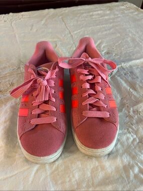 adidas Pink & Neon Orange Suede Women’s Sneakers